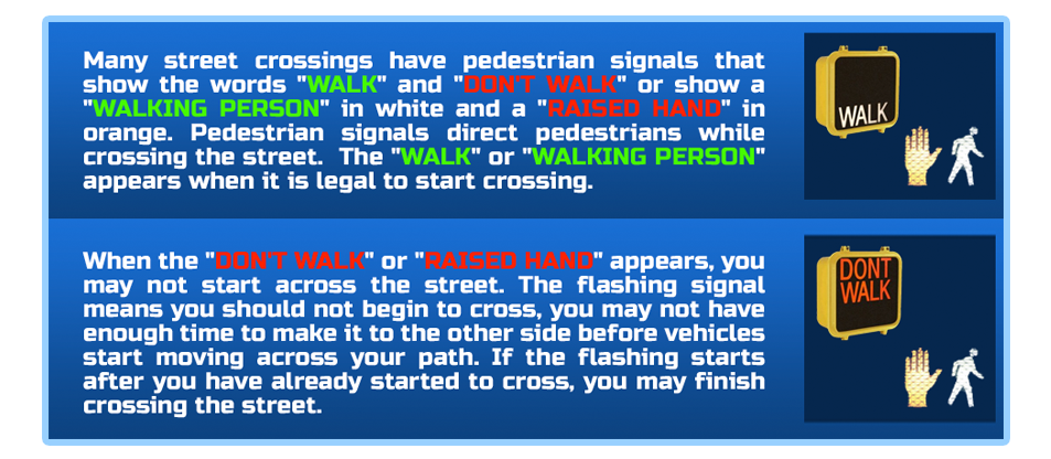 Pedestrian Signs Table