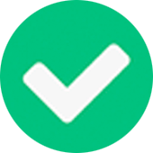 white check mark in green circle